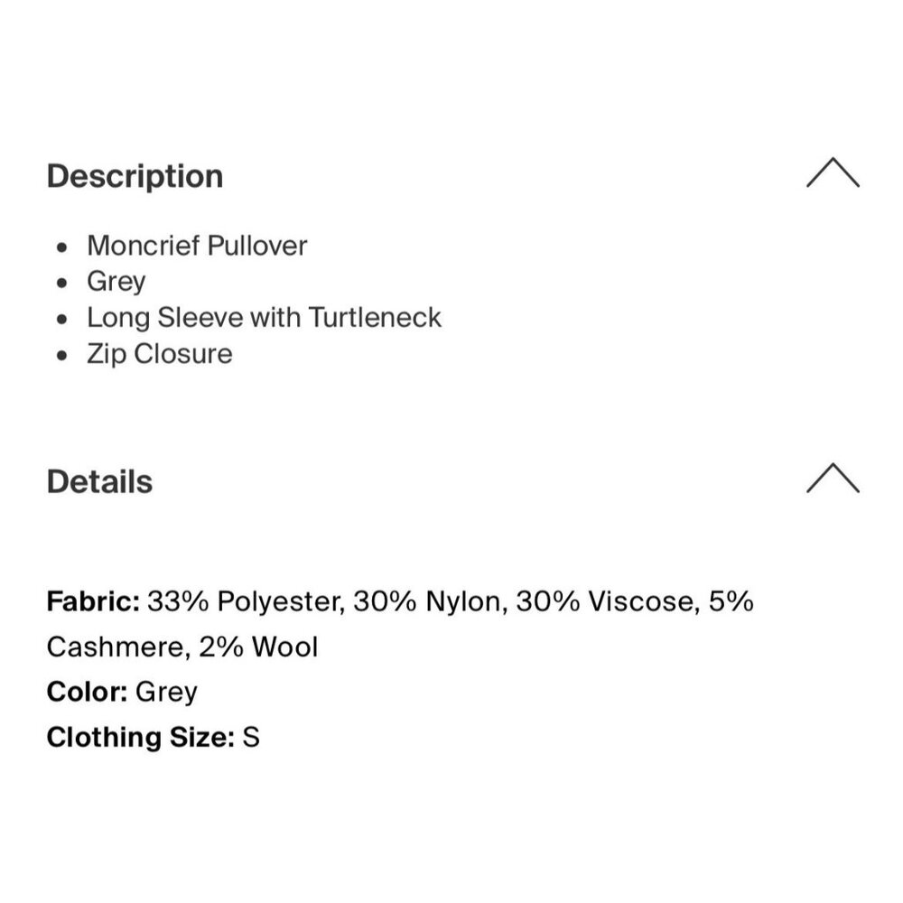 Moncrief Authentic Solid Gray Turtleneck Half Zip… - image 4